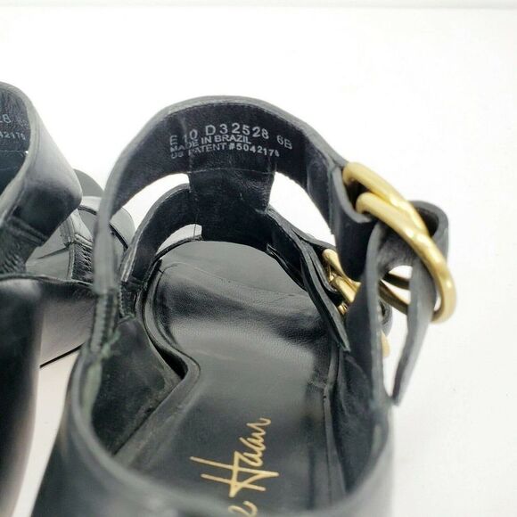 Cole Haan Veronica OT Air Black Gold Buckle Heels - Picture 6 of 6